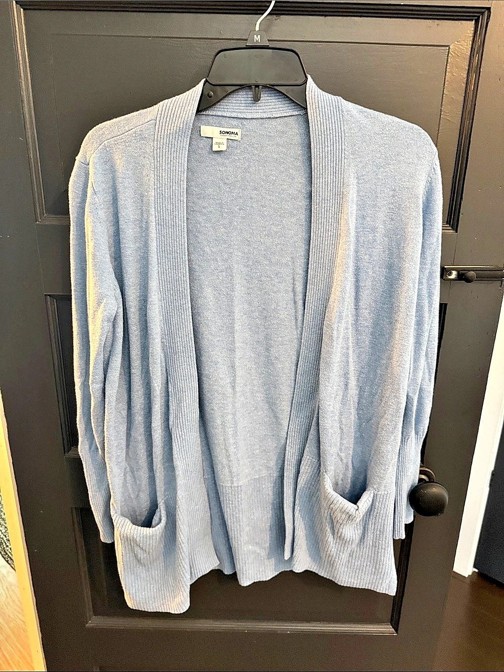 Sonoma Open Front Cardigan in Blue Size Small